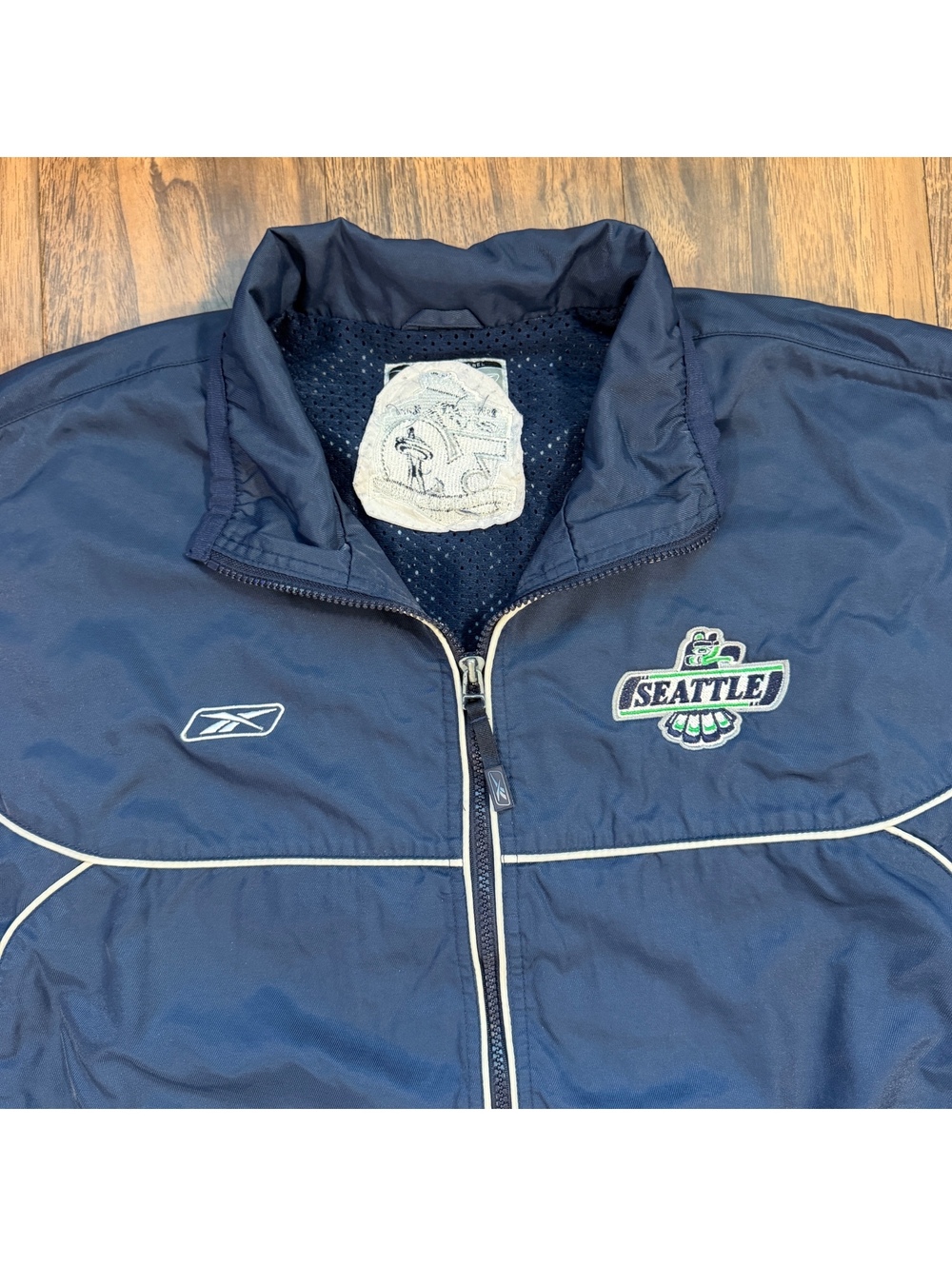 Vintage Seattle Thunderbirds Reebok Full Zip Jacket Blue XL WHL Hockey